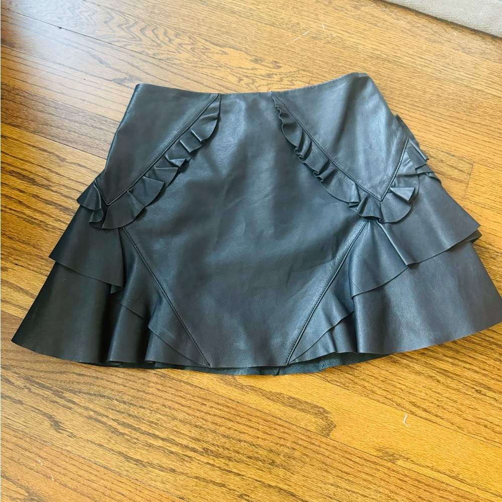 Derek Lam 10 Crosby flirty leather mini skirt